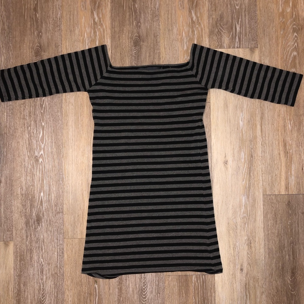 Striped Off the Shoulder Bodycon Dress